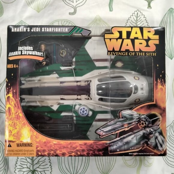 STAR WARS REVENGE OF THE SITH ANAKIN'S JEDI STARFIGHTER w/ ANAKIN - Picture 3 of 10